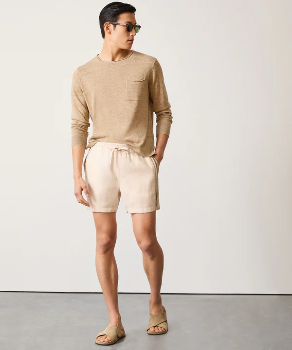 5" Embroidered Weekend Short in Sand Dollar | Todd Snyder