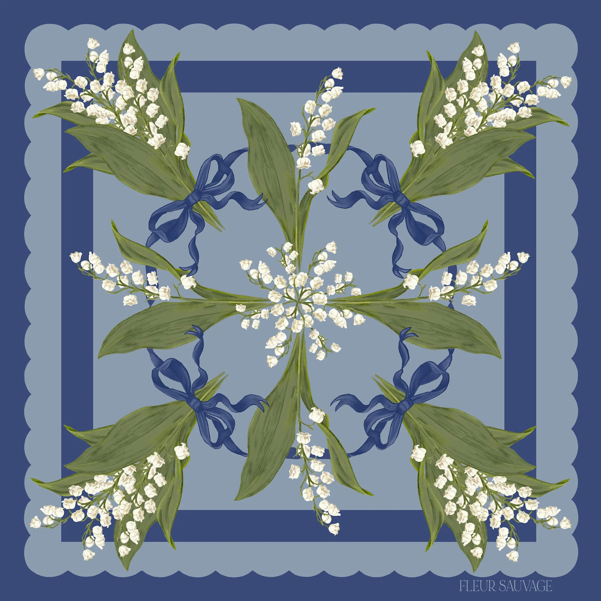 PREORDER Lily of the Valley Scarf 90 | Fleur Sauvage Design