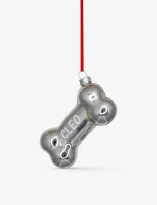 THIE WORKSHOP Dog Bone personalised glass Christmas decoration 11cm | Selfridges