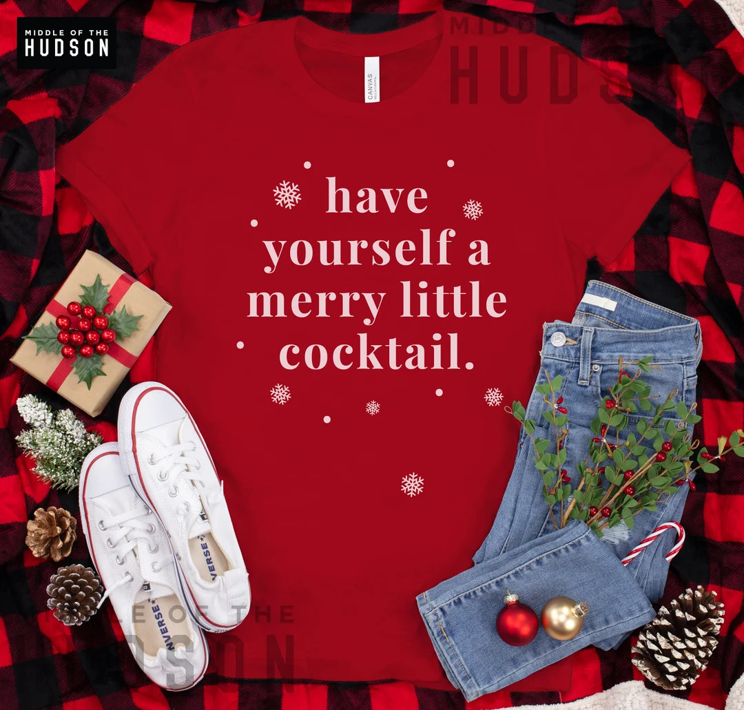 Funny Chrismtas shirt, merry little cocktail, happy holidays, merry christmas, ugly sweater, stoc... | Etsy (US)