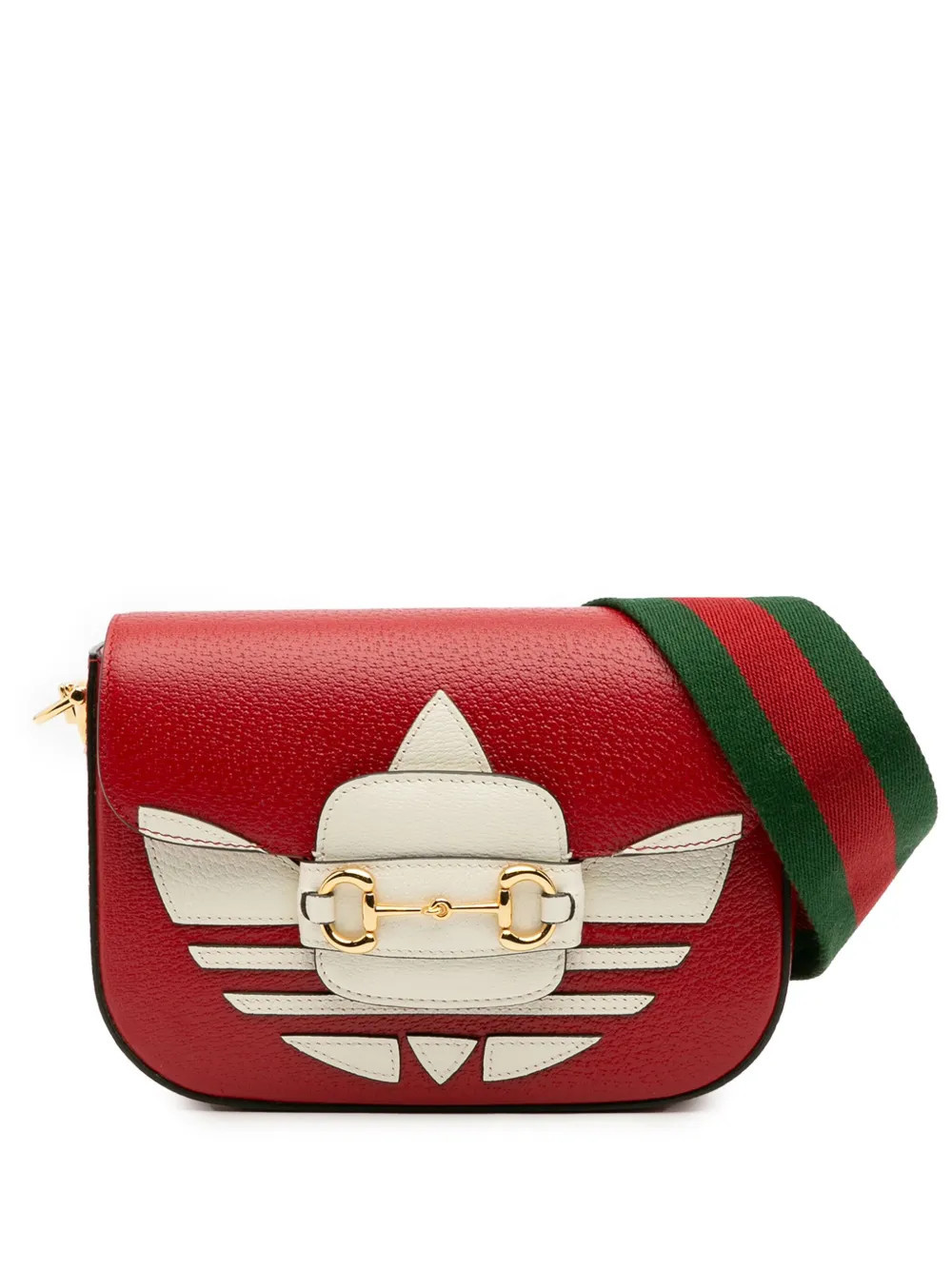Gucci Pre-Owned 2016-2025 Adidas Mini Leather Web Horsebit 1955 crossbody bag - Red | Farfetch Global