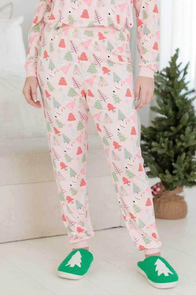 Merry All the Way Pink Trees Pajama Pant | Pink Lily