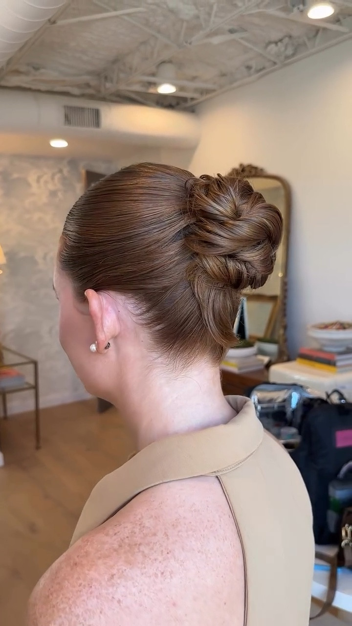 We love a clean girl aesthetic! Hair by Me #etoillyxlauren Makeup by Cassie #etoillyxcassie @etoillyartistry #LTKUPDO #LTKbridalhair