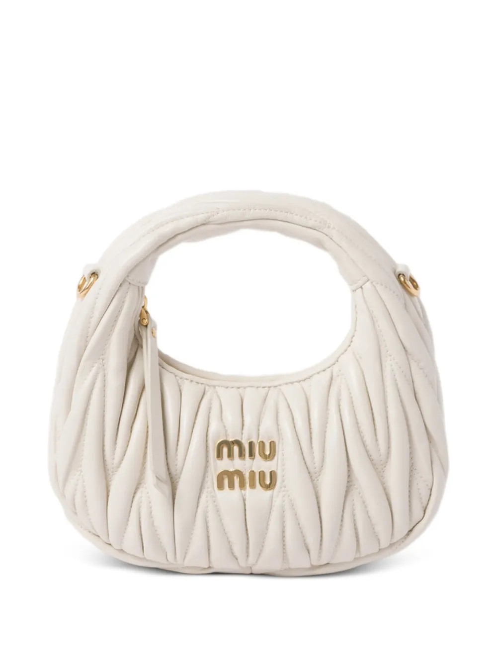 Miu Miu Wander matelassé leather mini bag - White | Farfetch Global