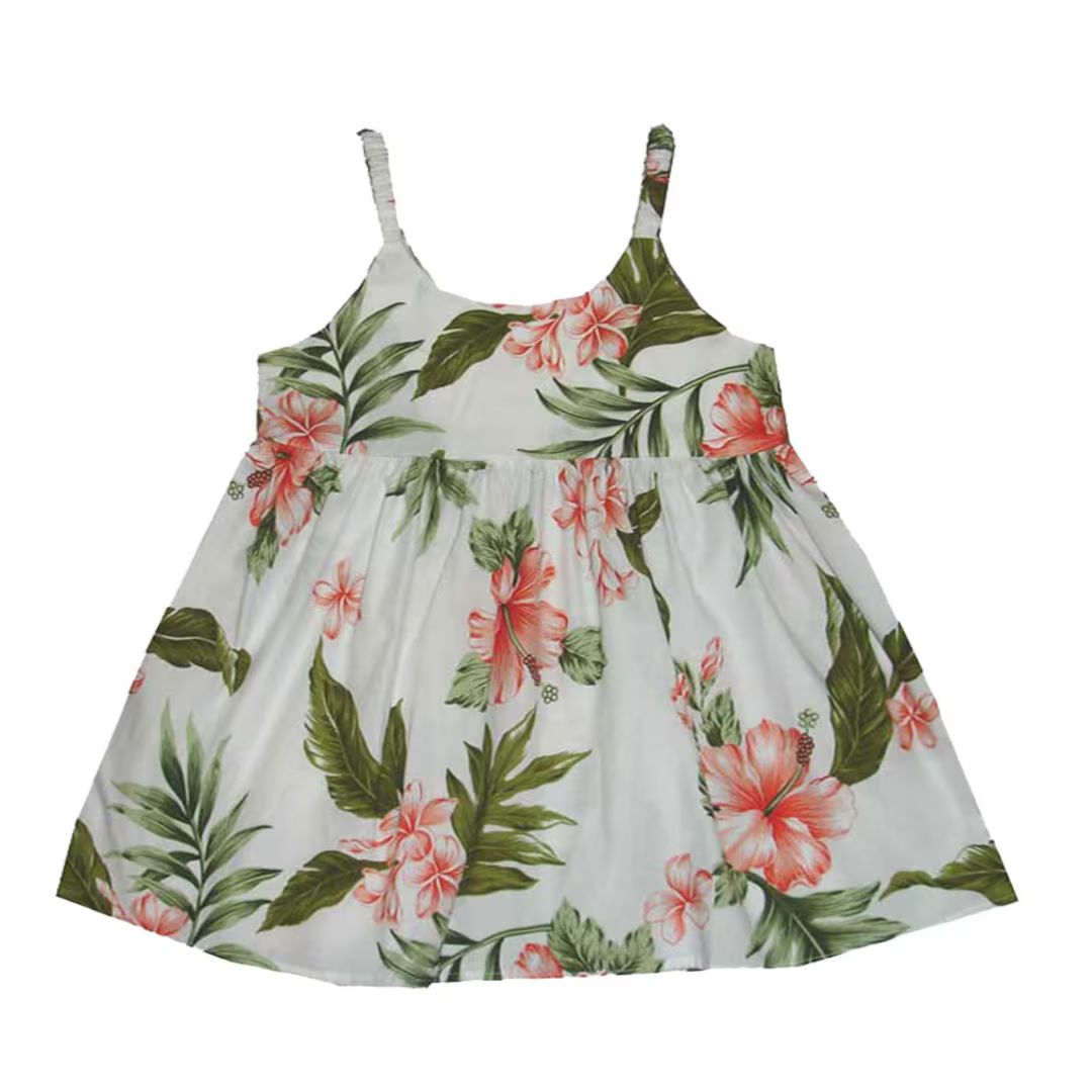 Plumeria Hibiscus 100% Cotton Baby Girl Hawaiian Dress Made - Etsy | Etsy (US)
