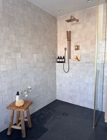 Absolutely love the tiling for this shower!

Bathroom/tiling/shower fixtures/bath stool/soap dispenser/shower

#LTKU #LTKstyletip #LTKhome