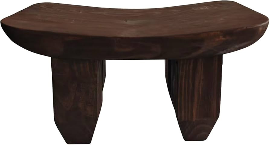 Handcrafted Solid Wood - Raw Timber Oval Four-Legged Stool, Living Room Mini Coffee Table Decor, ... | Amazon (US)