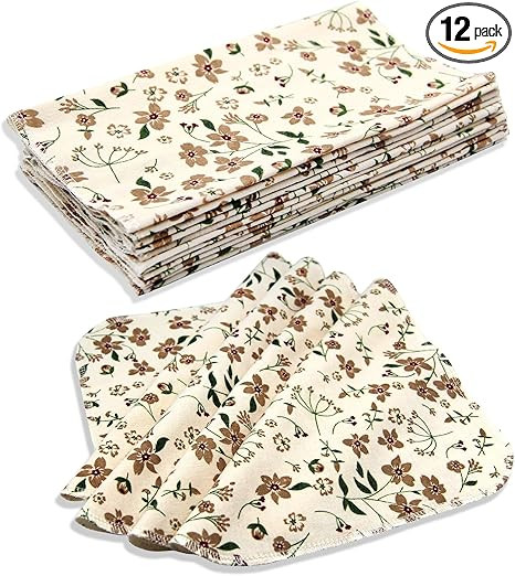 PINOWU Reusable Paper Towels Cotton Cloths (12pcs), Absorbent Kitchen Dishcloths (10x10 inch) Was... | Amazon (US)