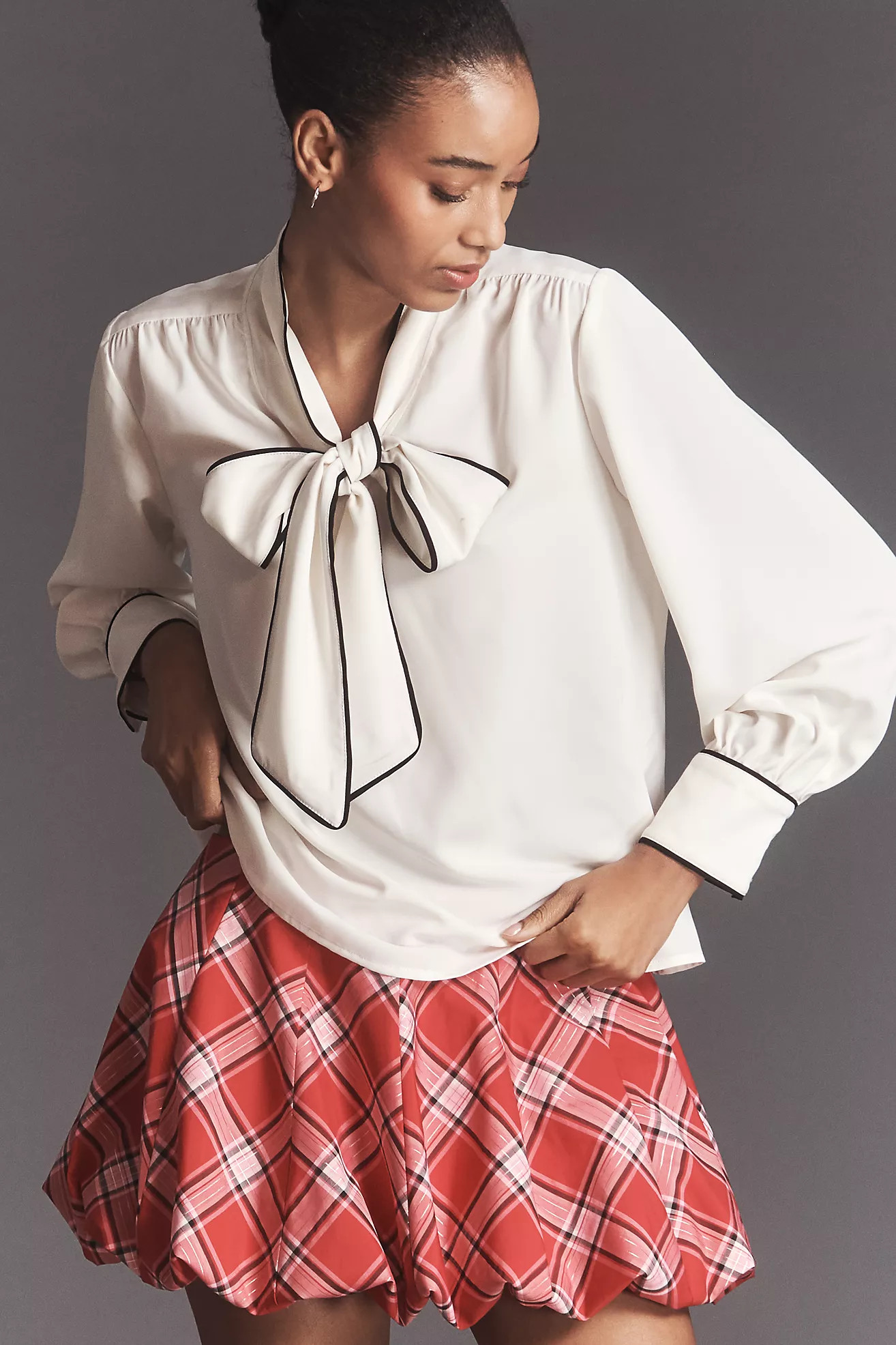 Greylin Shai Petite Tie-Neck Blouse | Anthropologie (US)