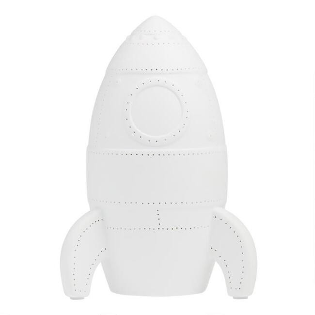 White Porcelain Rocket Accent Lamp | World Market