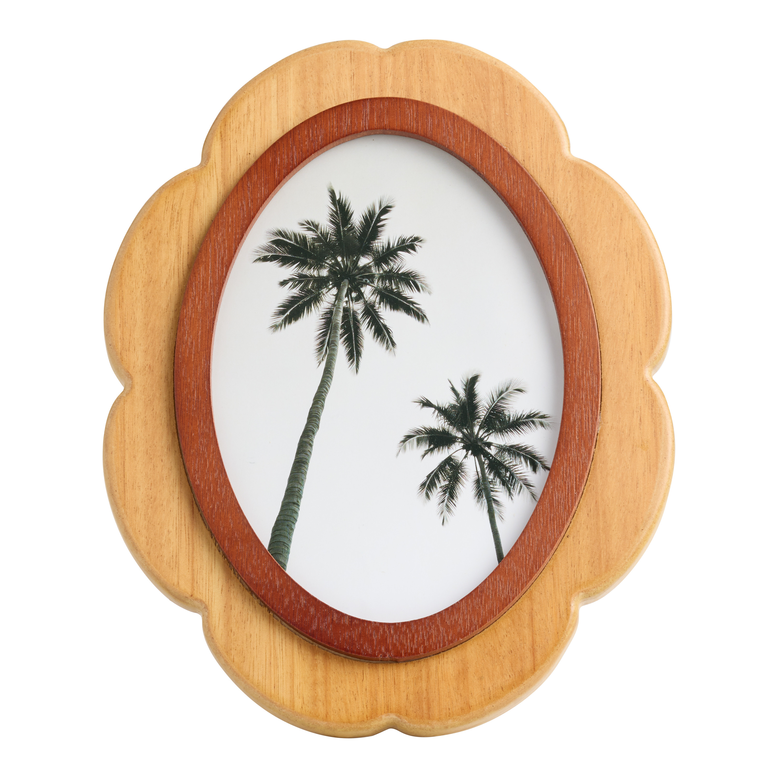 Oval Wood Two Tone Scalloped Picture Frame | World Market