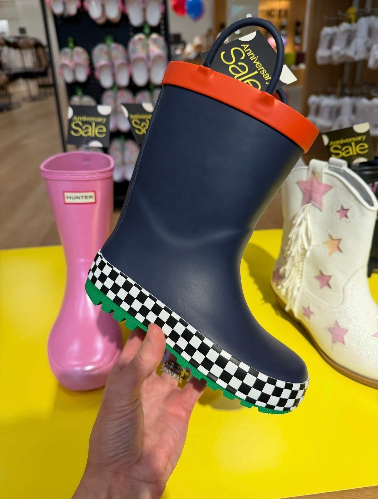 These rain boots are one of the cutest finds from the Nordstrom Anniversary Sale. I love the fun checkerboard sole and colorful details that make rainy days a little more fun, so grab them while they’re still on sale.

#LTKmomlife #LTKootd #LTKSaleAlert