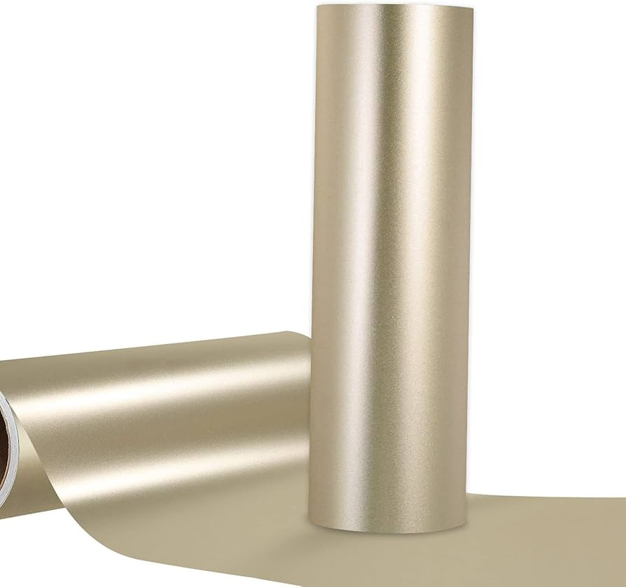 Matte Metallic Champagne Gold Permanent Vinyl Roll 12" x10ft Permanent Craft Gold Vinyl for Signs... | Amazon (US)