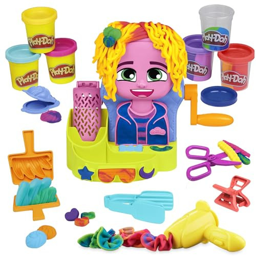 Play-Doh Hair Stylin' Salon Playset with 6 Cans, Pretend Play Toys for Girls and Boys Ages 3 and Up | Amazon (US)