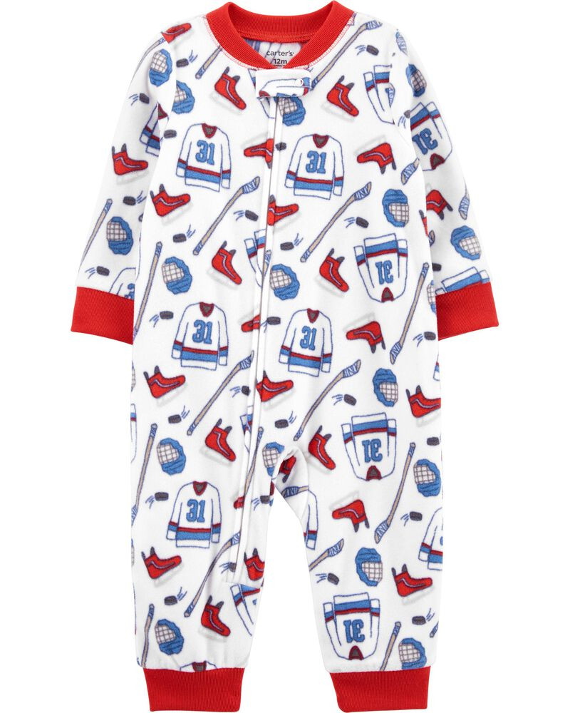 1-Piece Hockey Fleece Footless PJs | Carter's