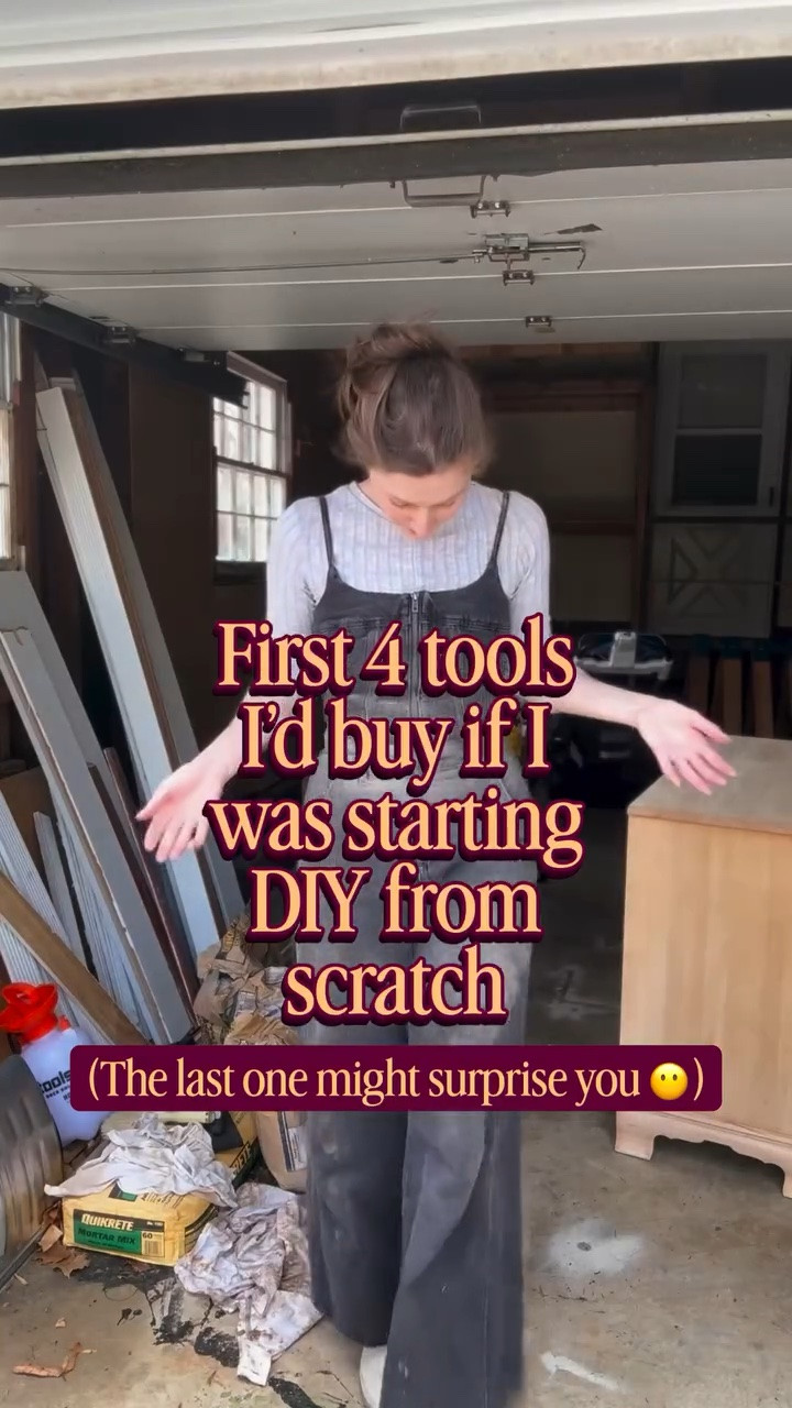 I know the last one might be unusual but trust me 😶🔨

💗 Brad nailer
Probably the tool that made the biggest difference in making my projects look polished and professional 😅 Perfect for trim work, molding, baseboards, paneling, and holding things in place when you’re working alone!

💗 Orbital sander
I do NOT tackle old furniture without this guy! It saves so much time and effort! It smooths rough wood, removes old finishes, and makes paint and stain look SO much better ✨

💗 Drill/driver
Okay yes… this one is obvious 😂 but for good reason. It’s the powerhouse for so many DIY projects. Building furniture, hanging shelves, assembling things, drilling pilot holes… you’ll use it constantly

If you want to make life easier, I’d actually recommend getting a drill/impact driver combo set so you’re not swapping drill bits every two minutes 😏👌

💗 Jigsaw
 I know this probably isn’t on everyone’s “beginner tool” list… but honestly I think it should be 🤷‍♀️

Yes, it’s slower than a circular saw, but it’s SO much less intimidating to learn with. No giant spinning blade which I think is what puts a lot of beginners off buying their first saw! 😅 and it can still handle straight cuts, curved cuts, detail work, and even bevels.

One thing I’d recommend no matter what tools you choose 👇
Try to stick to one battery system if you can!

I chose Hart (not sponsored) so all my tools use the same batteries, which makes life SO much easier when you’re mid-project and you have freshly charged batteries waiting for you!!

If you want the links to the exact beginner-friendly tools I started with, comment “DIY” and I’ll send them your way ☺️ (affiliate)

#DIYTools #BeginnerDIY #HomeRenovation #FixerUpper #WomenWhoDIY

DIY tools for beginners | beginner power tools | best DIY tools | home renovation tips | women learning DIY | fixer upper projects | beginner woodworking tools | easy DIY projects | power tools explained | tools every homeowner ne