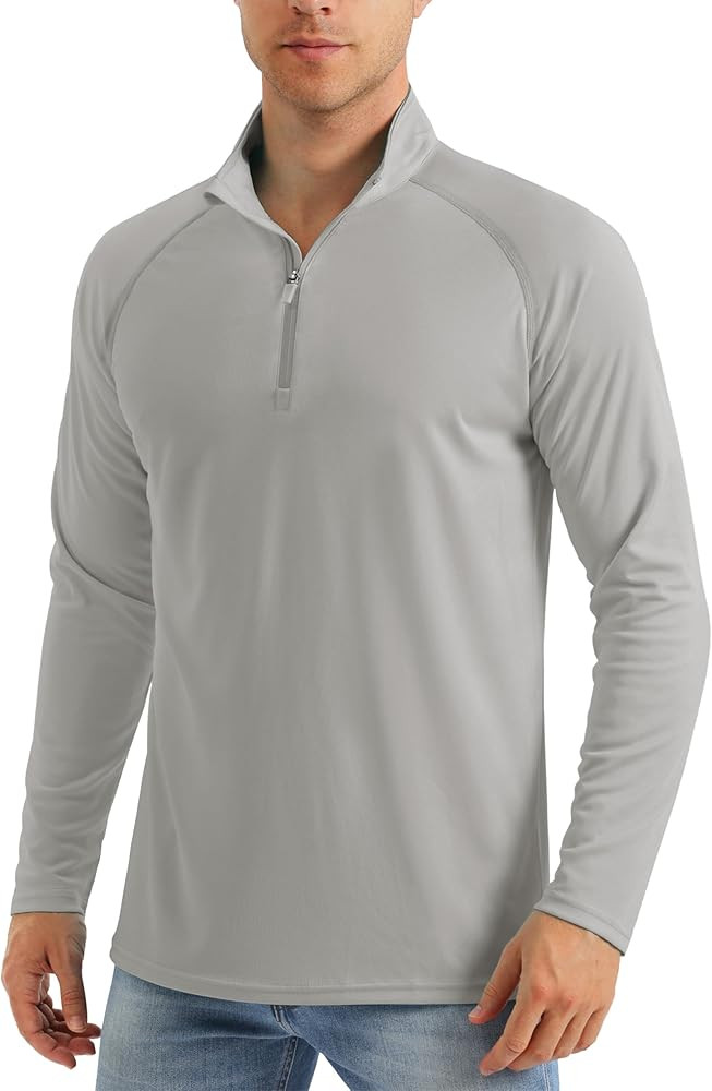 MAGCOMSEN Men's Long Sleeve Sun Shirts UPF 50+ Tees 1/4 Zip Up Fishing Running Rash Guard T-Shirt... | Amazon (US)