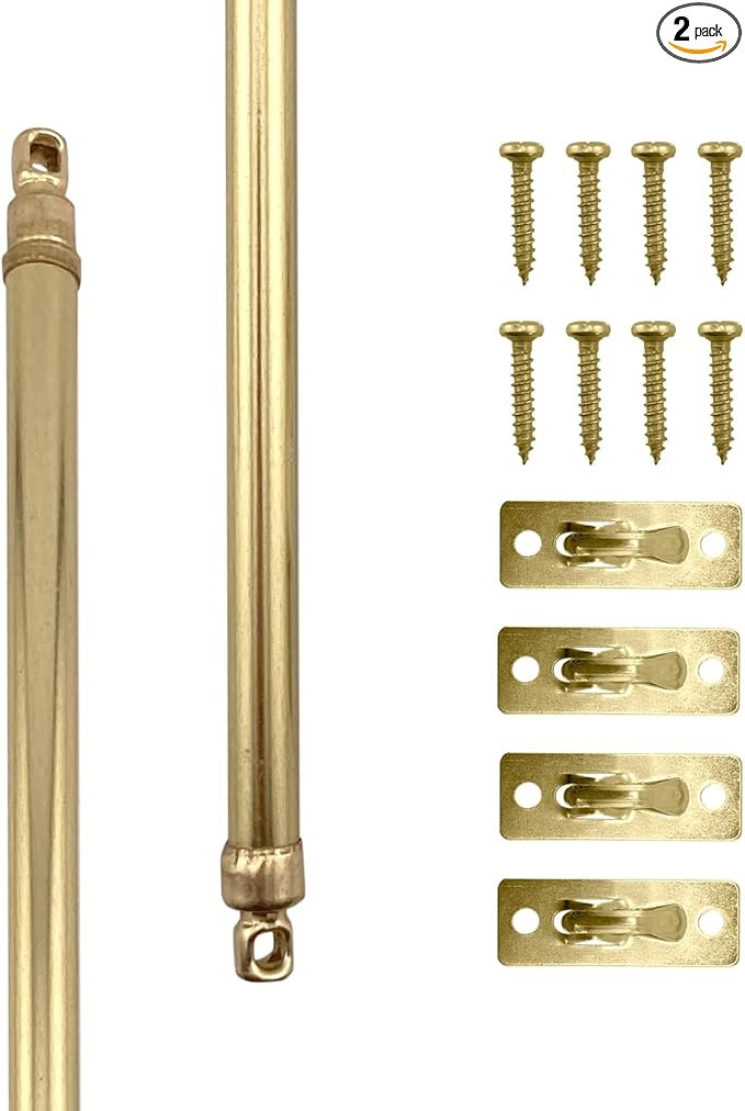 Amazing Drapery Hardware Swivel Sash Curtain Rods with Brass Finish, Set of 2 (Hardware Included)... | Amazon (US)
