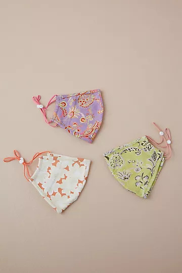 Sanctuary Pack of 3 Floral Organic Cotton Masks | Anthropologie (UK)