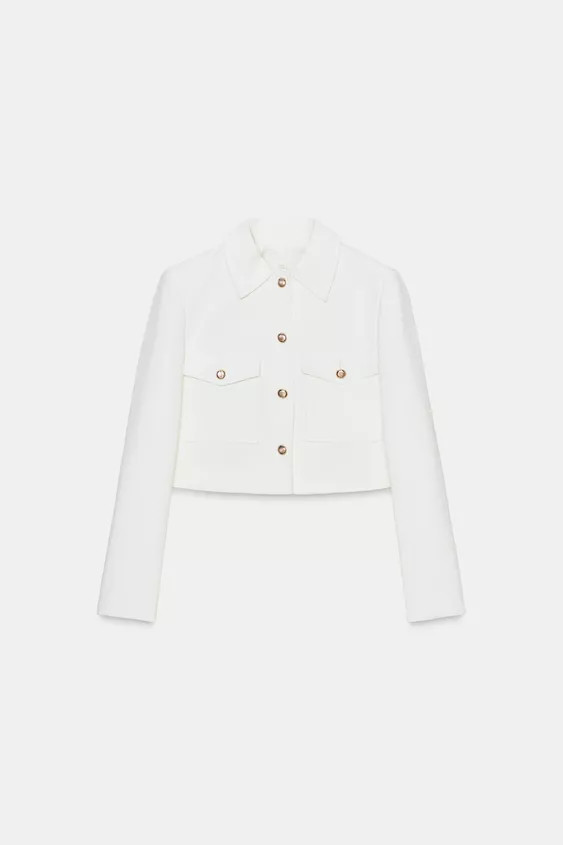 CROPPED BLAZER WITH POCKETS | Zara UK