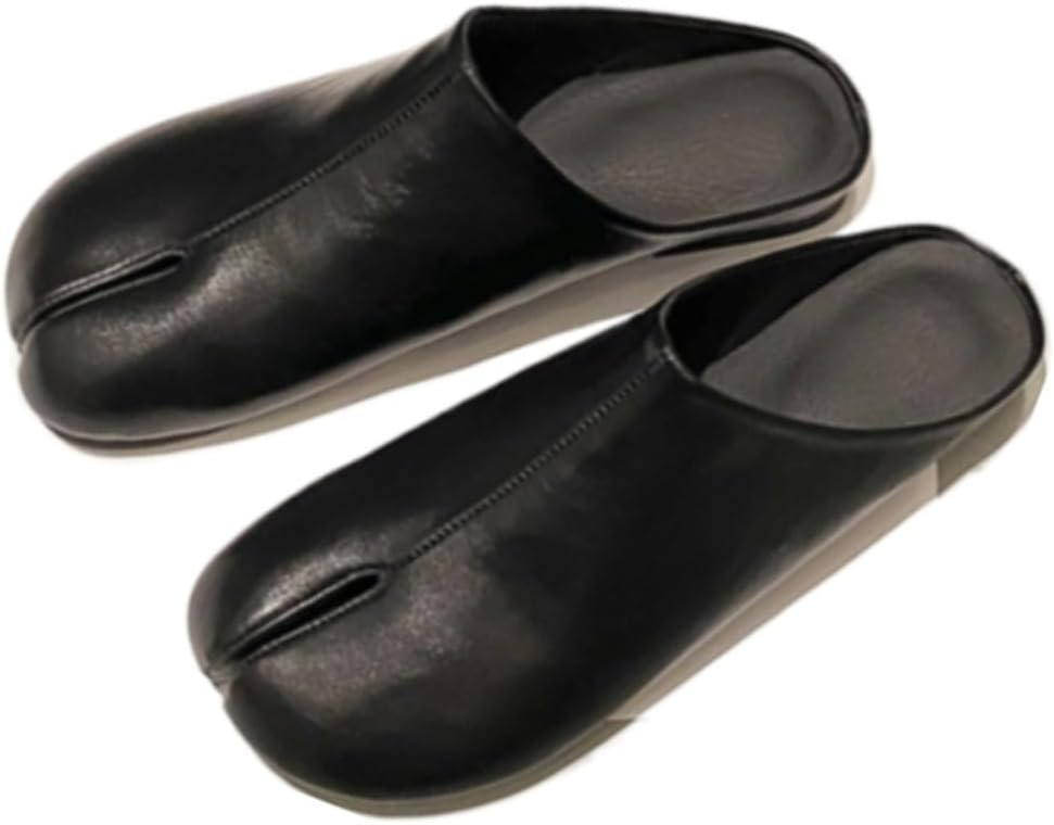 Tabi Shoes Leather Split Toe Cute Slip On for Women Girls - Retro Trendy Casual Slippers Comfortable Walking Lightweight Loafers Female Solid All-Match for Daily Wear Beach Travel Standing All Day | Amazon (UK)