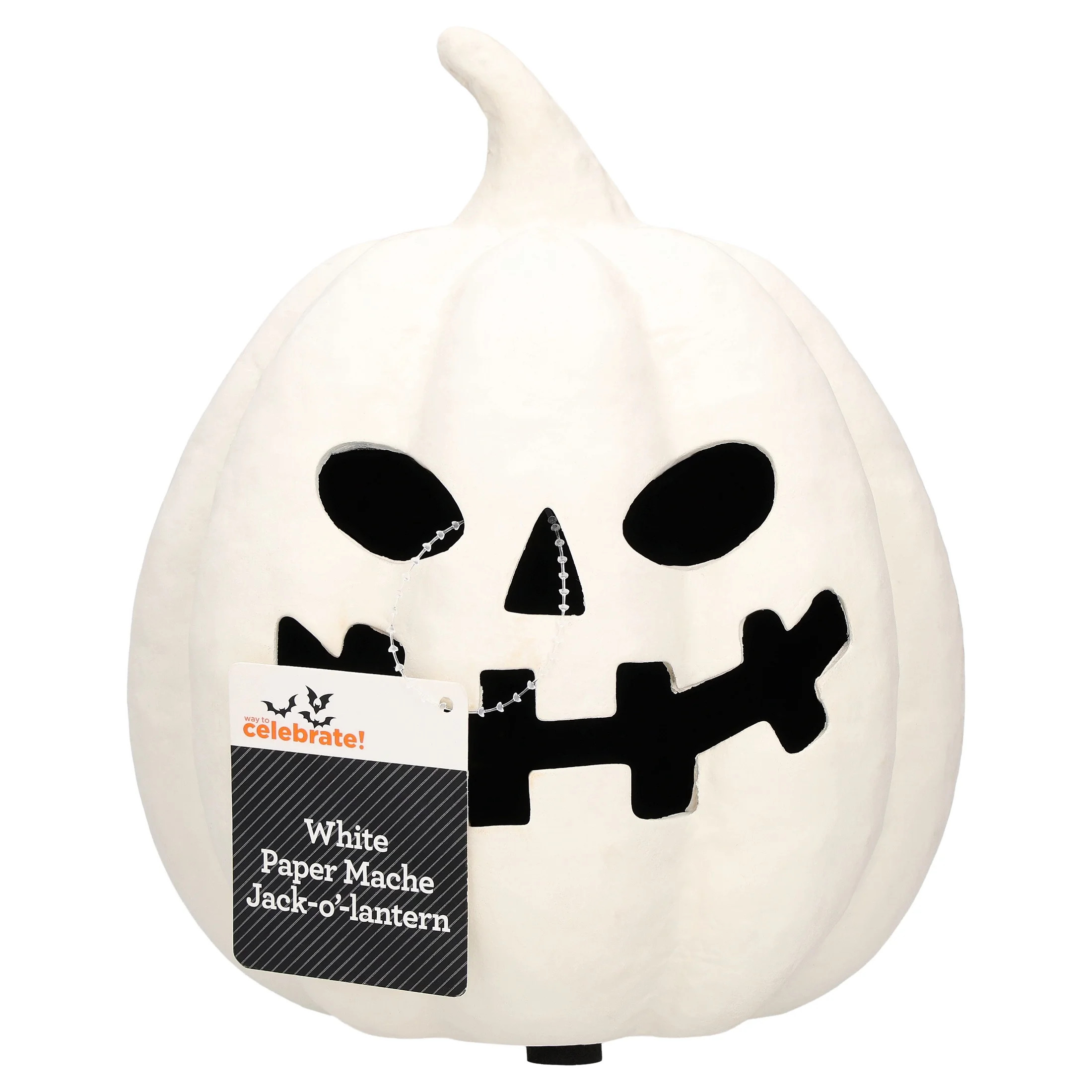Paper Mache Jack-o'-Lantern Decoration, White, 8.25", Halloween by Way To Celebrate | Walmart (US)