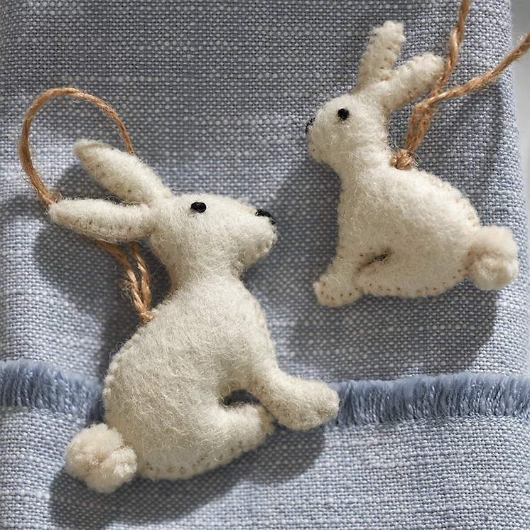 Felt Bunny Decorations – Set of 2 | The White Company US
