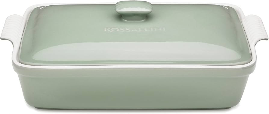 Stoneware Casserole Dish Bakeware Set with Lid, Covered Rectangular Dinnerware, Extra Large 4.23 ... | Amazon (US)