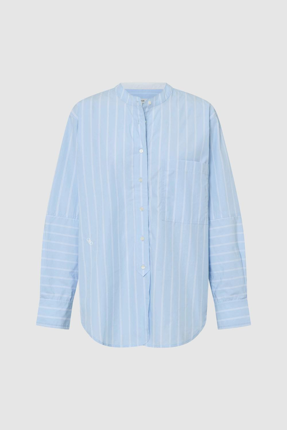 Yarn Dyed Stripe Shirt - Denim Blue | | Oroton