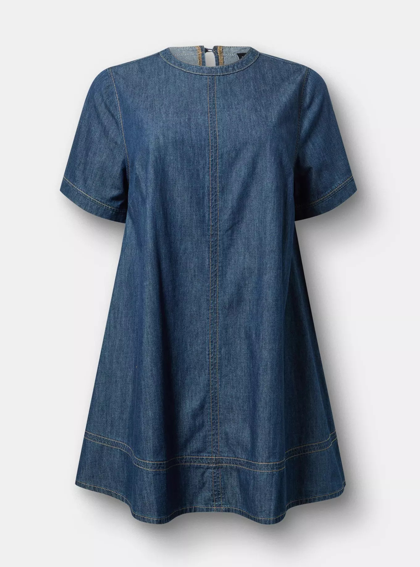 Mini Crew-Neck Denim Dress | Torrid (US & Canada)
