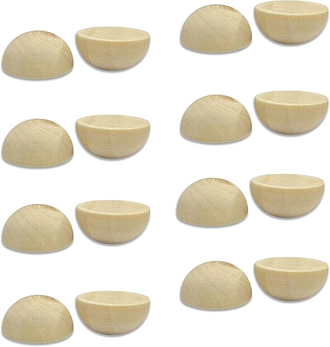 200 Pieces 1 Inch Wooden Split Balls Half Round Wood Beads Unfinished Wooden Half Sphere for DIY ... | Amazon (US)