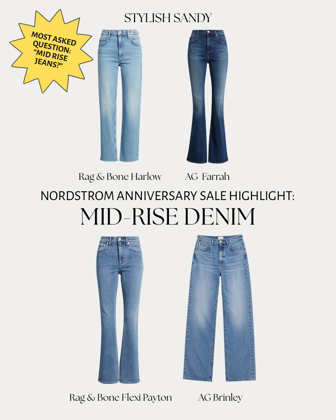 I've gotten alot of questions about Mid-Rise Denim included in the Nordstrom Anniversary Sale so here are my picks! 

 #nordstromanniversarysale #nsale