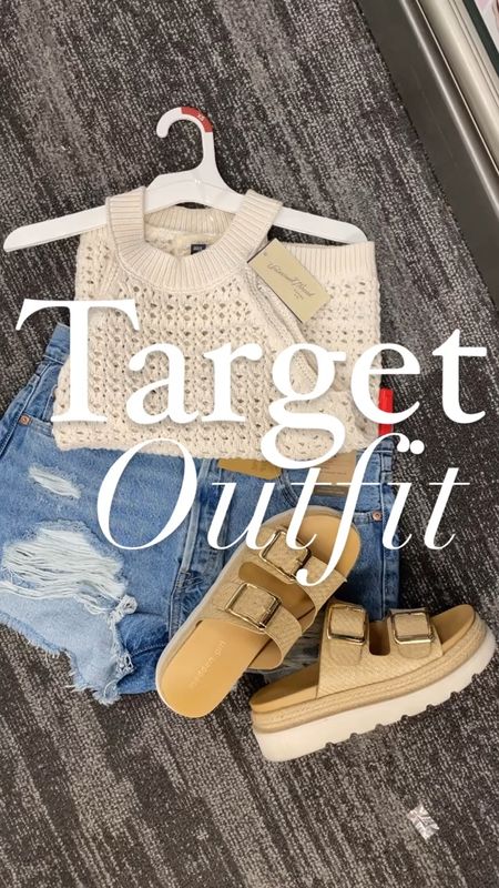 Like and comment “TARGET FIT” to have all links sent directly to your messages. Loving these finds! shorts and sweater tank are target and y’all have loved these sandals  ☀️✨
.
#target #targetfinds #targetfashion #summerstyle #summerfashion #summeroutfit #sandals 

#LTKFindsUnder50 #LTKShoeCrush #LTKSaleAlert