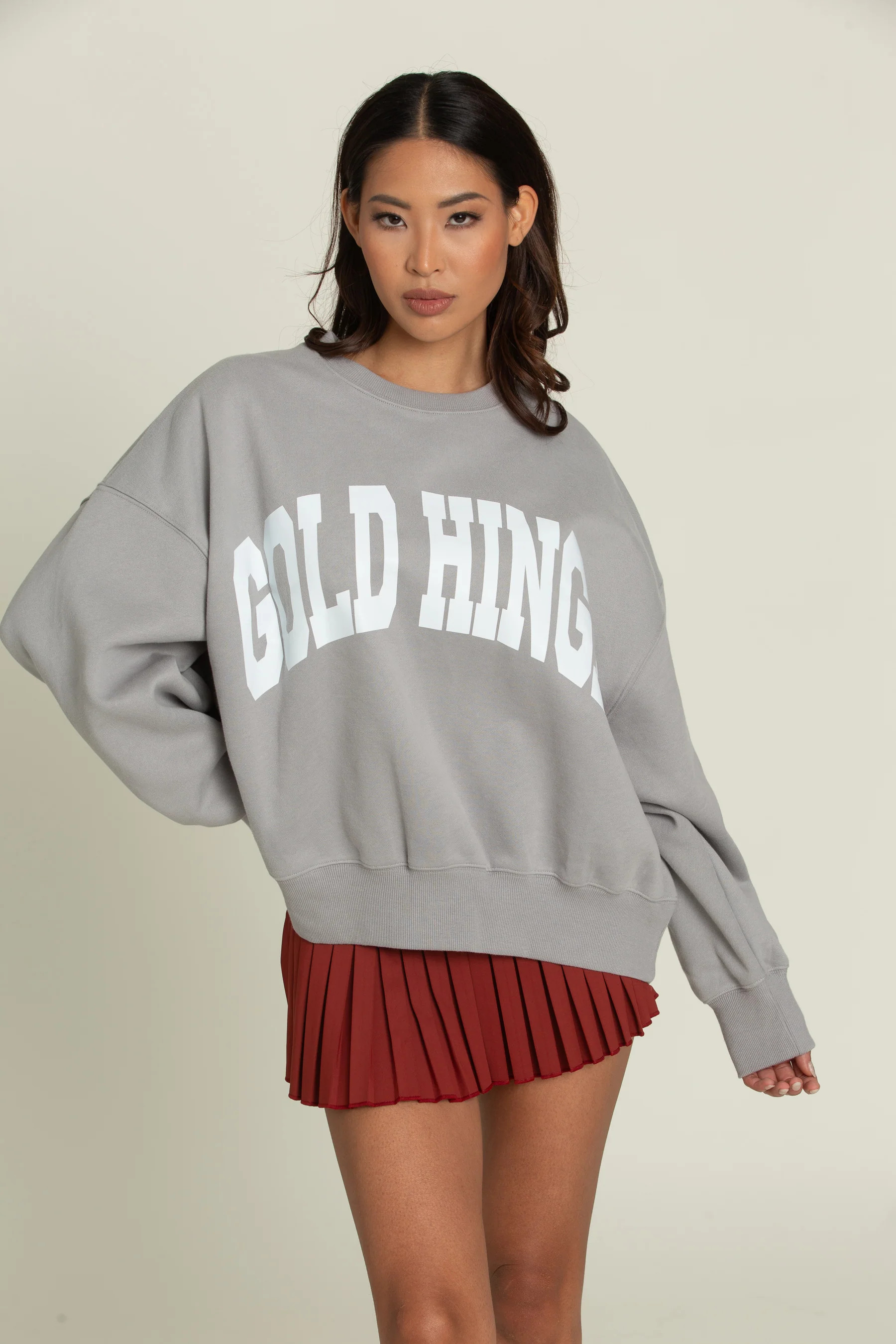 Light Grey GH Wide Arm Sweatshirt | Gold Hinge