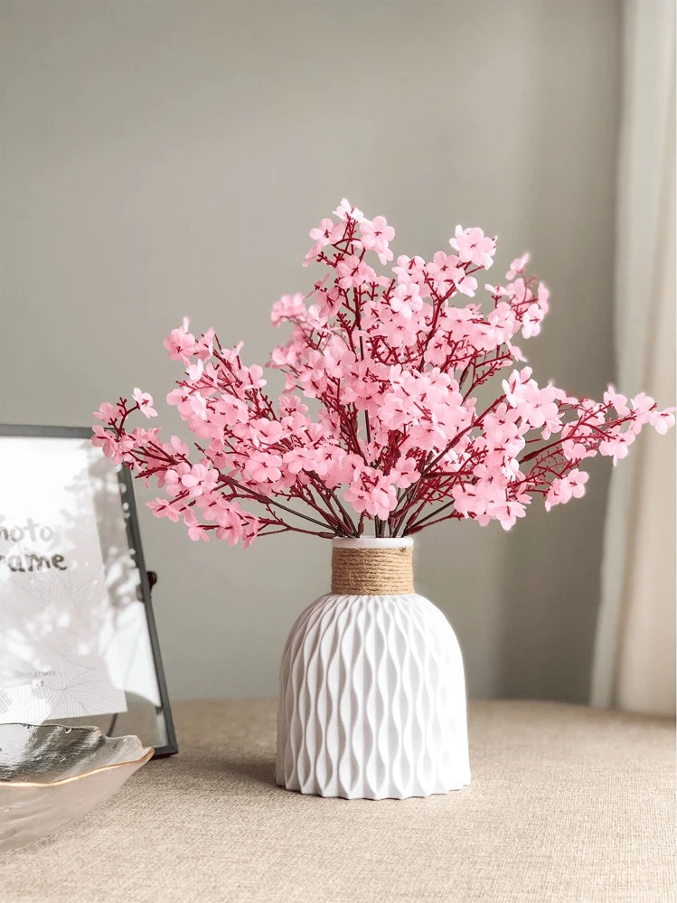 1pc Plastic Flower Vase, Faux Ceramic Vase For Home Decoration Flower Arrangements,Home Decor,Flower Vase,Centerpiece,Table Decor, Fall Decoration For Home Christmas Decor | SHEIN