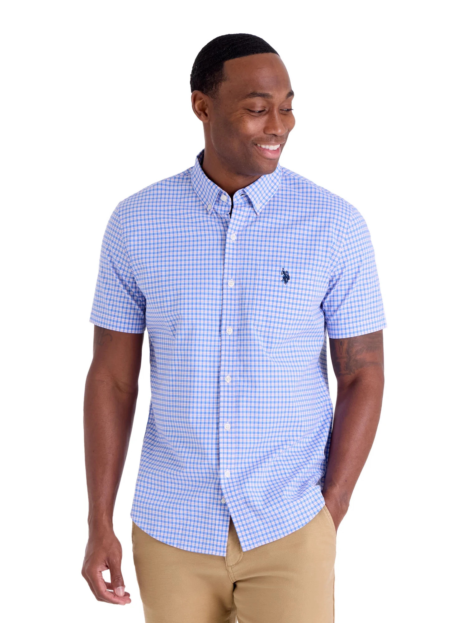 U.S. Polo Assn. Men's Short Sleeve Buttondown Shirts | Walmart (US)