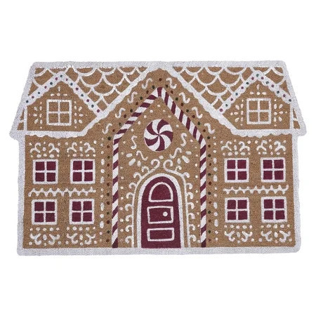 My Texas House Natural Gingerbread House Outdoor Coir Doormat, 30" x 48" | Walmart (US)