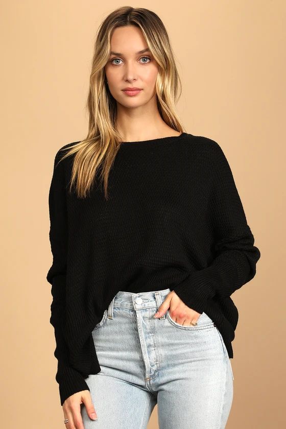 Cross Reference Black Oversized Backless Sweater | Lulus (US)