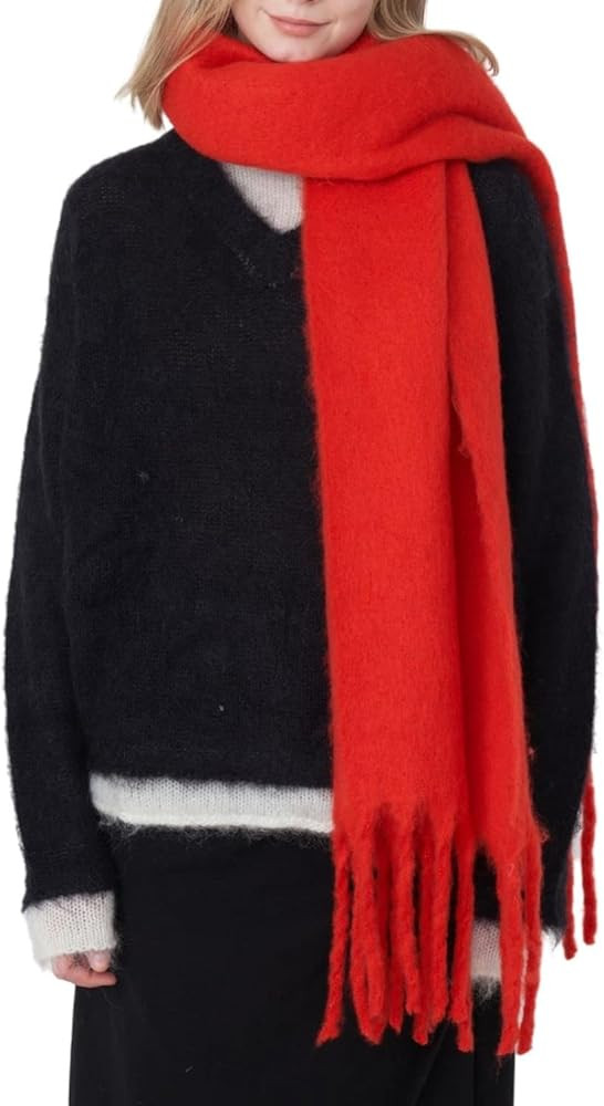 Women Chunky Scarf, Soft Warm Winter Scarf for Cold Weather, Christmas Blanket Scarves Pashmina S... | Amazon (US)