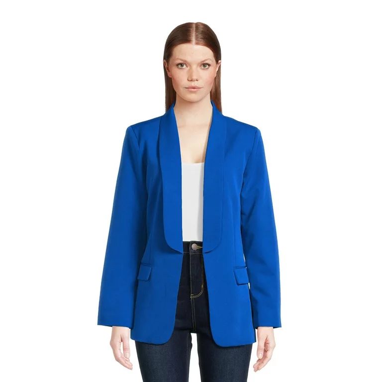 Attitude Unknown Women's Shawl Collar Relaxed Fit Solid Blazer, Sizes XS-XL | Walmart (US)