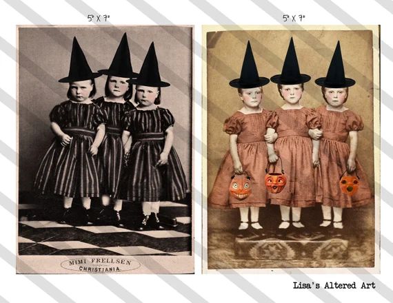 Halloween Vintage Photo Collage Sheet Download H46 Altered - Etsy | Etsy (US)