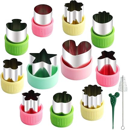 Stainless Steel Cookie Vegetable Fruit Cutters Shapes Sets Mini Cookie Stamp Mold, Sandwich Cutte... | Amazon (US)
