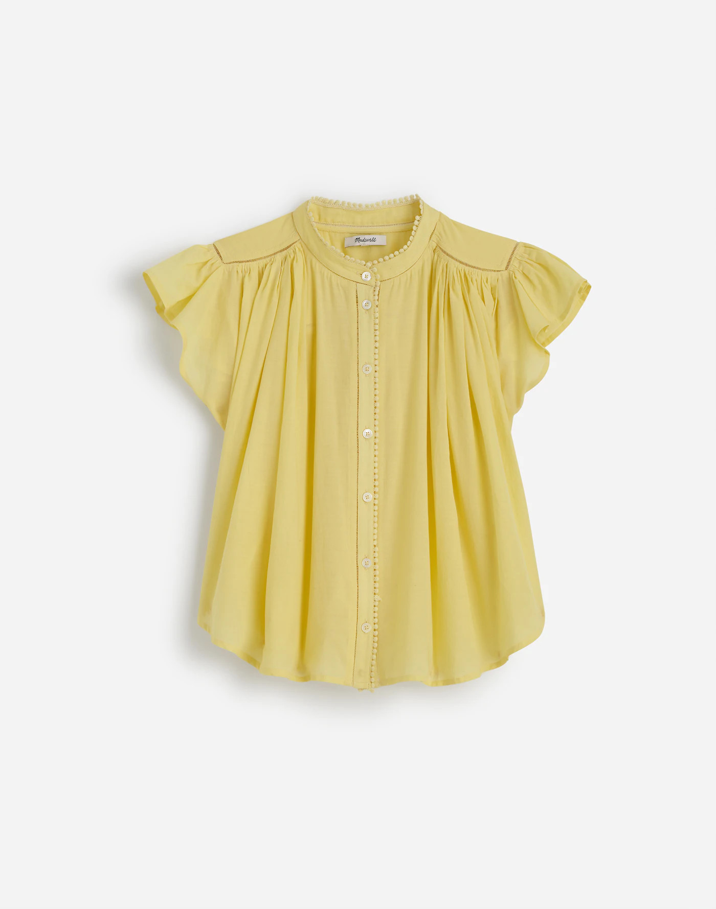 Shirred Lace-Trim Top | Madewell | Madewell