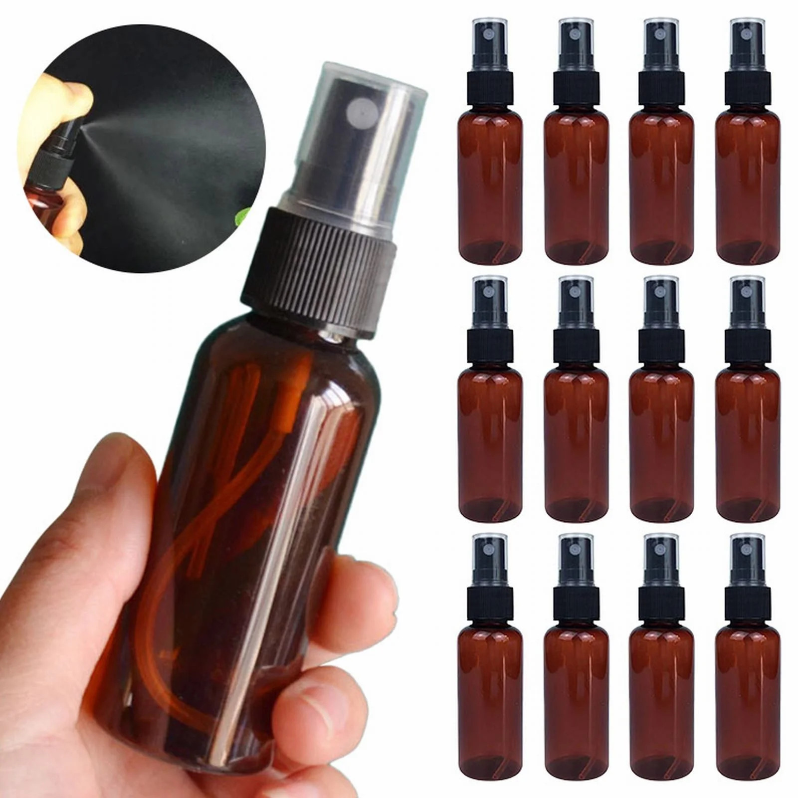 Joshiy12pc Brown Plastic Spray Bottle Lotion Press Sub Bottle Brown Plastic Oil Bottle 50ml Spray... | Walmart (US)