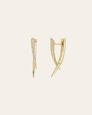 Diamond Claw Earrings | Zoe Lev Jewelry