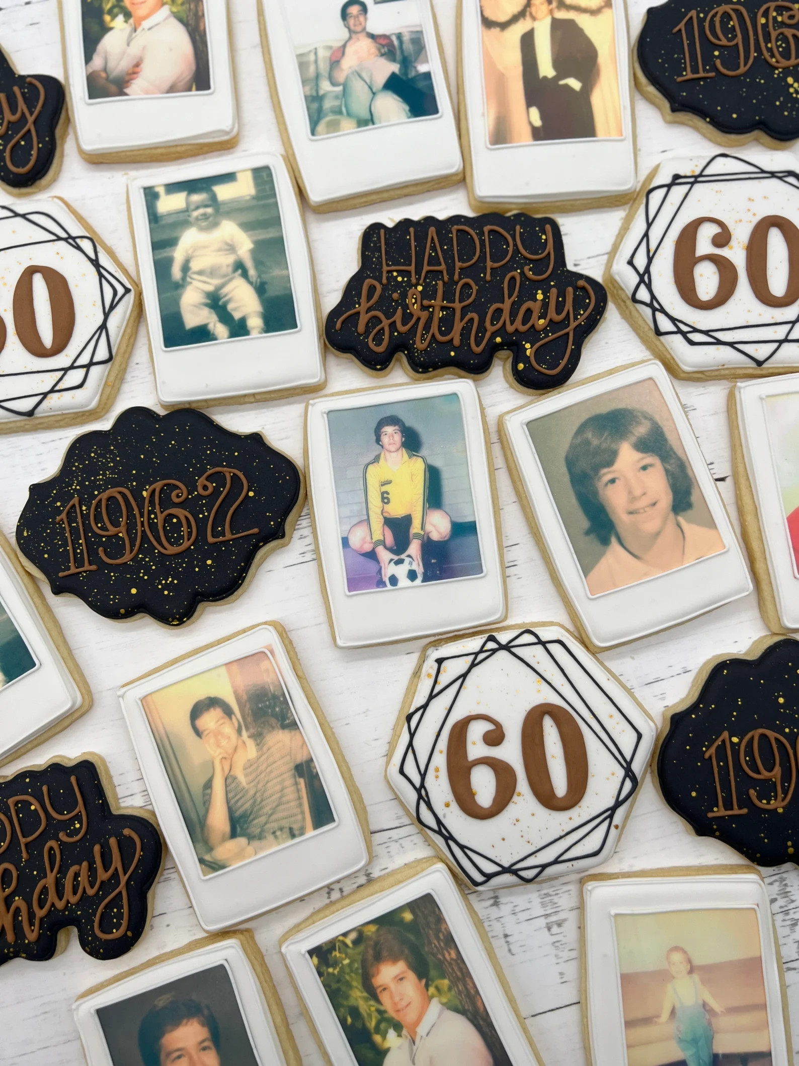 Custom Sugar Cookies Ultra Deluxe Gift Photo Wedding Shower Birthday 60th 70th 50th 40th ONE DOZE... | Etsy (US)