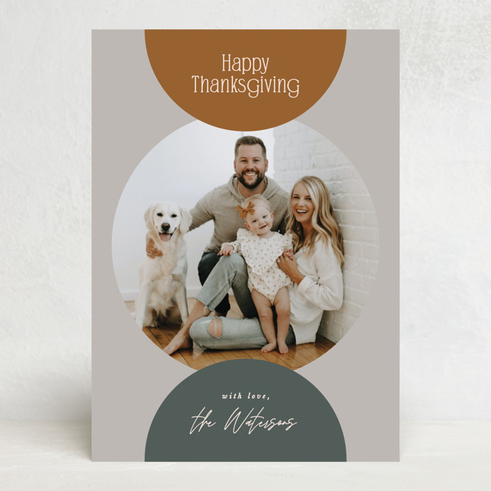 "Circles" - Customizable Thanksgiving Cards in Gray by Owl and Toad. | Minted