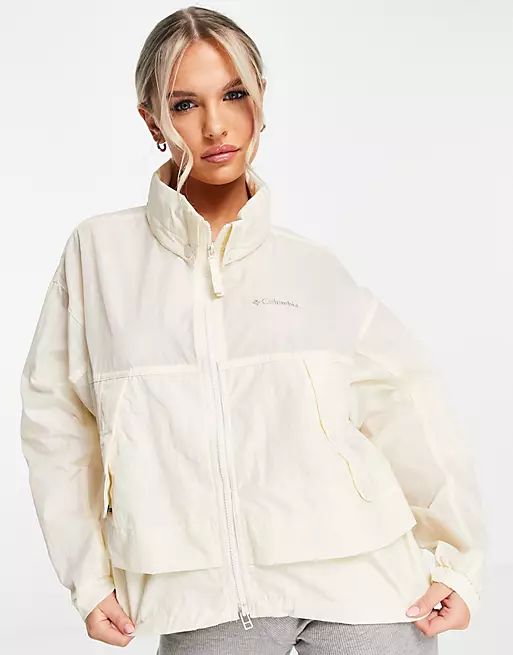 Columbia Paracutie windbreaker jacket in off white | ASOS (Global)