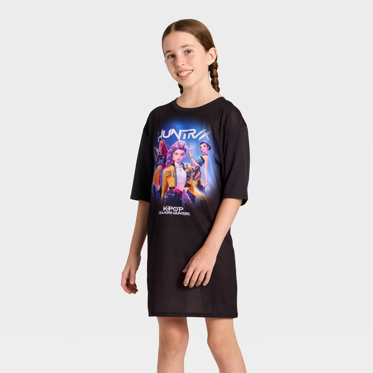 Girls' KPop Demon Hunters Sleep Shirt - Black | Target