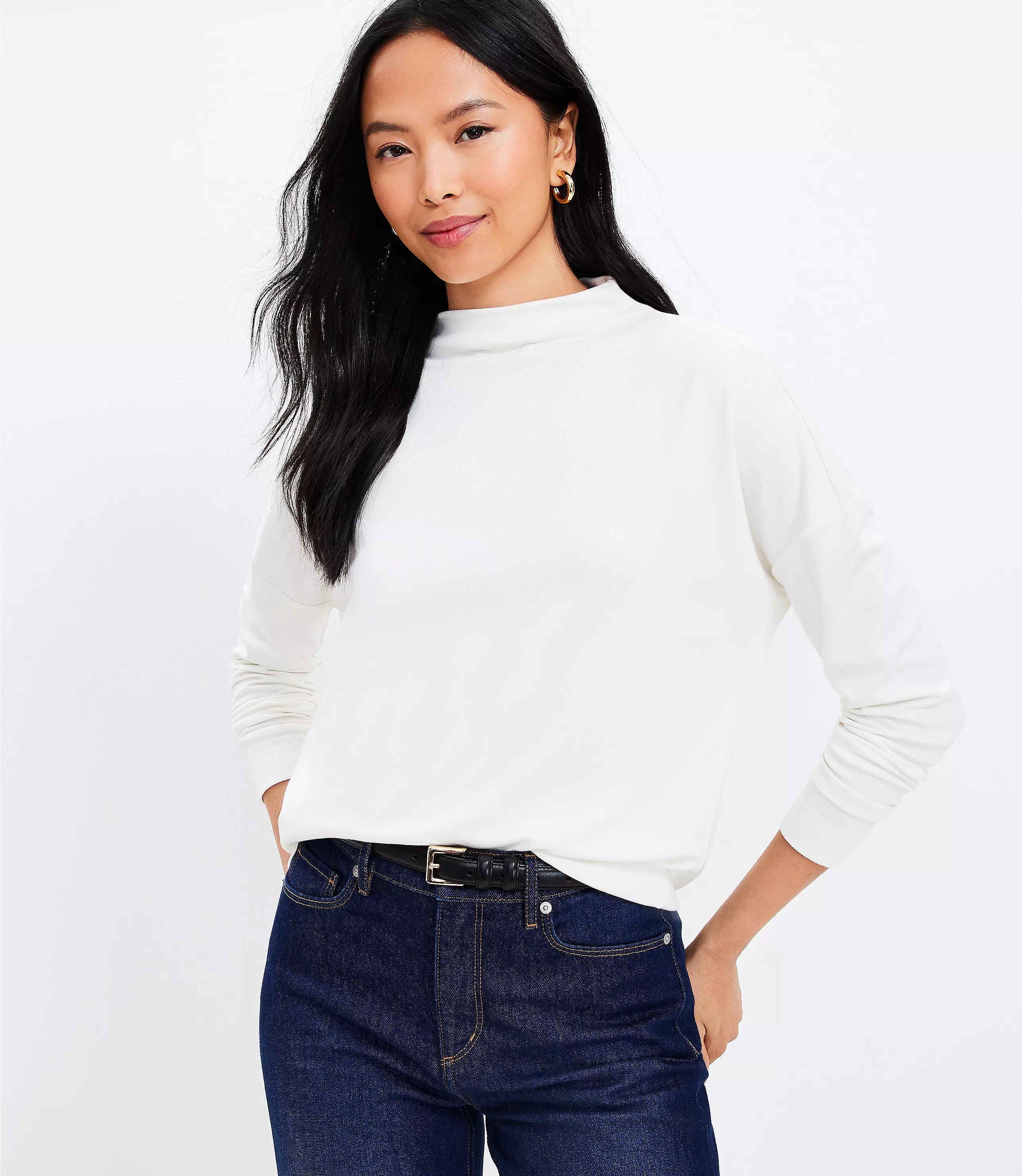 Cozy Mock Neck Top | LOFT
